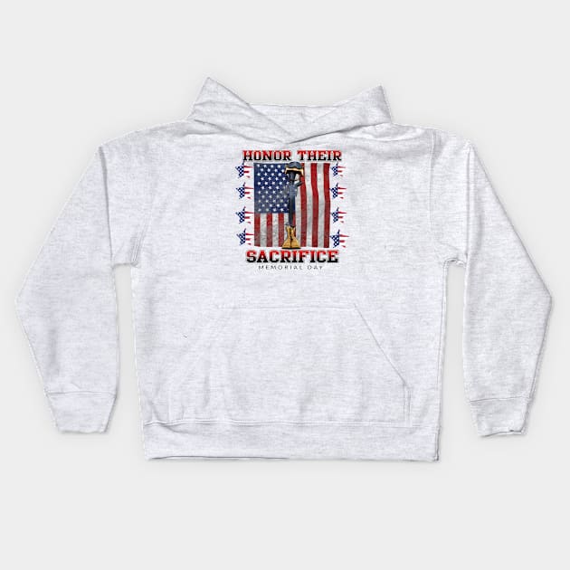 memorial day Kids Hoodie by The Pharaohs